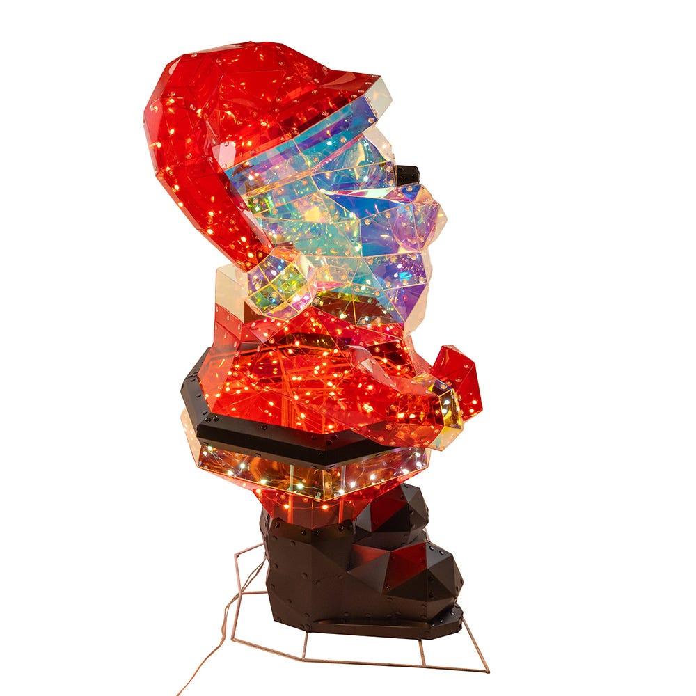 Kurt Adler 30-Inch Pre-Lit 150 Warm White LED Multifunction Holographic Santa